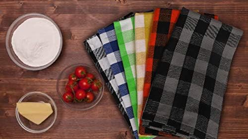 Urban Villa Cloth Napkins Set of 12 20x20 Inches 100% Cotton Napkins Cloth Washable Durable Reusable Absorbent Table Dinner Napkins Cloth for Hotel Lunch Restaurant Weddings Parties Multi Checks