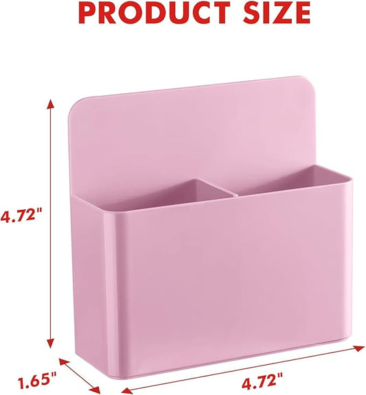 BEYGORM 2 Pack Plastic Magnetic Pen Holder for Refrigerator, Dry Erase Marker Holder for Whiteboard,Magnet School Locker Organizer Accessories, Pencil Cup, Pen Caddy, Classroom Organization(Pink)