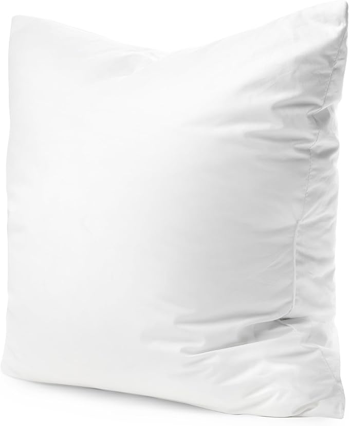 Continental Bedding Throw Pillow Inserts - 22x22, 80% White Goose Down & 20% Feather Fill - Soft Decorative Euro Pillows for Couch, Bed, Sofa & Living Room - Luxurious Comfort & Support