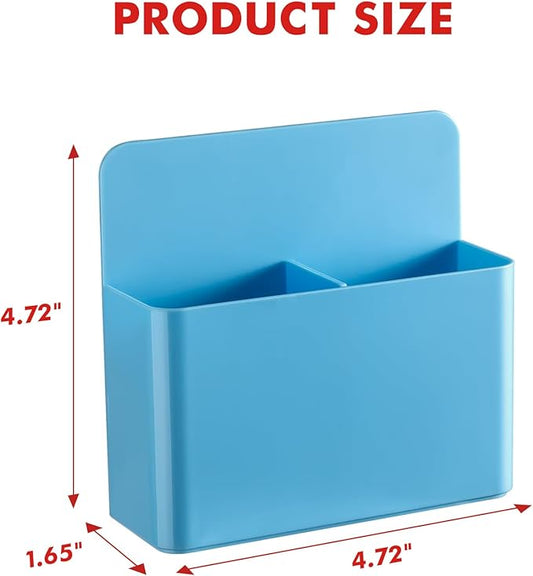 BEYGORM 2 Pack Plastic Magnetic Pen Holder for Refrigerator, Dry Erase Marker Holder for Whiteboard,Magnet School Locker Organizer Accessories, Pencil Cup, Pen Caddy, Classroom Organization(Blue)