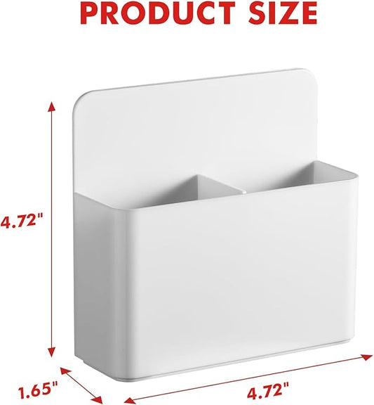 BEYGORM 2 Pack Plastic Magnetic Pen Holder for Refrigerator, Dry Erase Marker Holder for Whiteboard,Magnet School Locker Organizer Accessories, Pencil Cup, Pen Caddy, Classroom Organization(White)