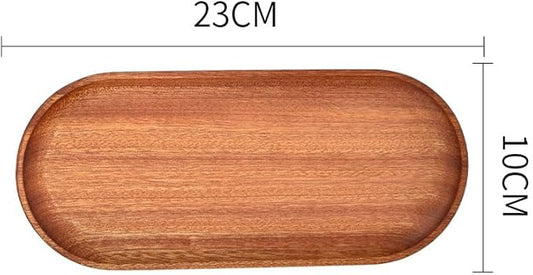 2 Pack Solid Wood Serving Platters and Trays of Natural Wood with Edge,Rectangular Avoid Sliding and Spilling Food (Walnut Trays x 2Pack)