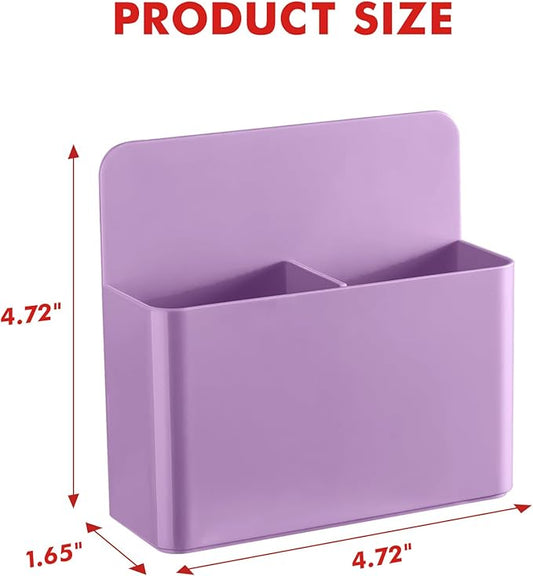 BEYGORM 2 Pack Plastic Magnetic Pen Holder for Refrigerator, Dry Erase Marker Holder for Whiteboard,Magnet School Locker Organizer Accessories, Pencil Cup, Pen Caddy, Classroom Organization(Purple)