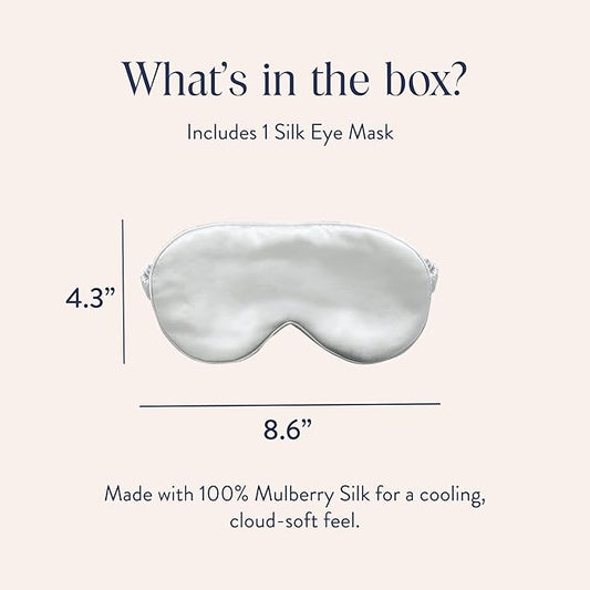Brooklinen Silk Eye Mask for Sleeping – Ivory, 100% Mulberry Silk Sleep Mask with Soft Elastic Strap, Machine Washable, Breathable & Cool-to-The-Touch – Ideal for Sleeping & Traveling