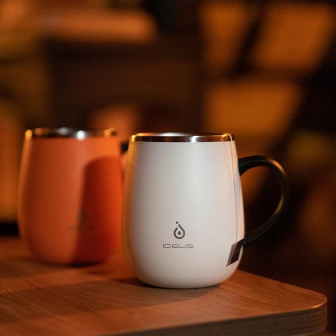 Ideus 16 oz (470 ml) Insulated Coffee Mug with Handle and Lid, Double Wall Stainless Steel Vacuum Thermal Coffee Mug, Travel Coffee Cup Thermal Cup for Home and Office (Mars Celadon)