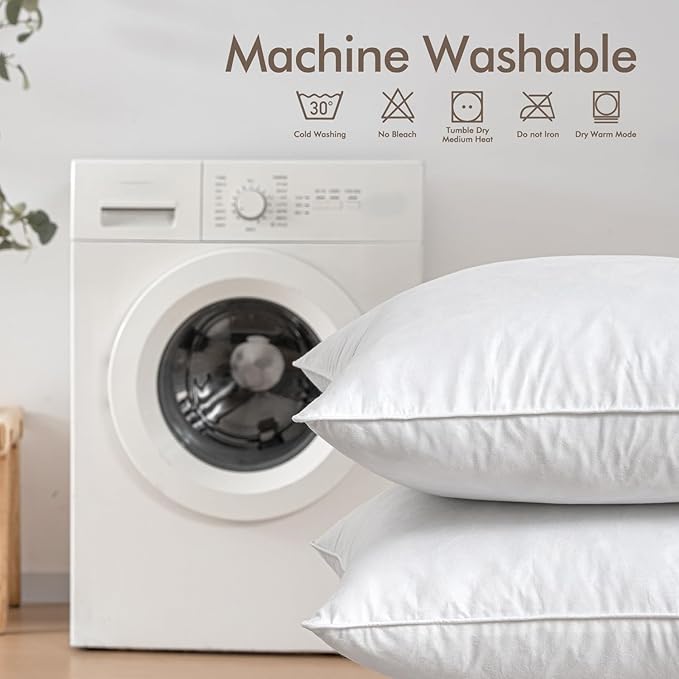 MIULEE 20x20 Pillow Inserts, Pack of 2 Down Feather Premium Throw Pillows with Cotton Fabric for Bed Couch Living Room Sofa