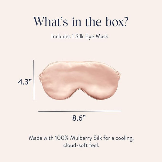 Brooklinen Silk Eye Mask for Sleeping – Blush Pink, 100% Mulberry Silk Sleep Mask with Soft Elastic Strap, Machine Washable, Breathable & Cool-to-The-Touch – Ideal for Sleeping & Traveling