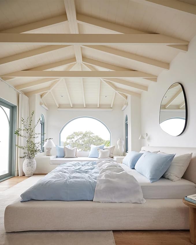 Bed Threads - Linen Pillowcases - 100% French Flax Linen - Luxury & Eco-Friendly - Breathable, Natural & Soft - Envelope Opening - Machine Washable - King Size - 40” x 20” - Set of 2 - White