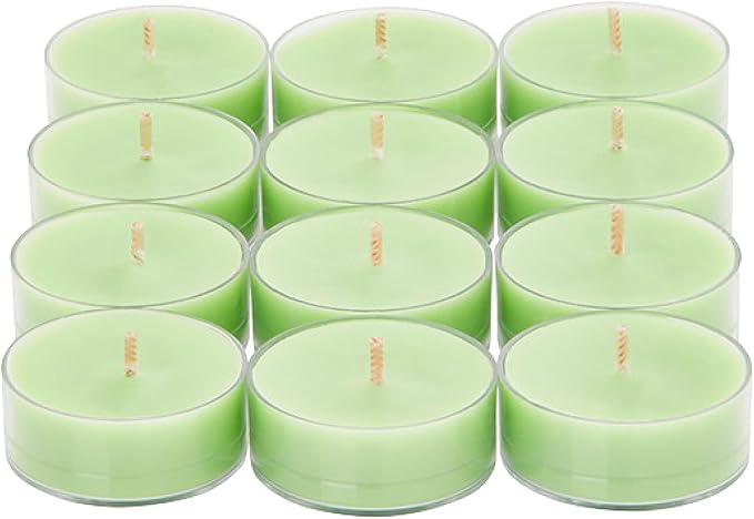 PartyLite Set of 12 Tea Lights Sampler Candles, Aromatherapy Gin & Tonic Scented Candles Gift Set, Up to 4 to 6 Hours Burn Time