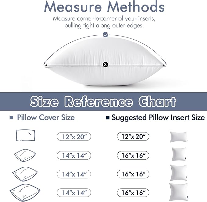 MIULEE 22 x 22 Pillow Inserts (Set of 2) -Decorative Throw Pillows for Sofa Couch with 100% Cotton Covers