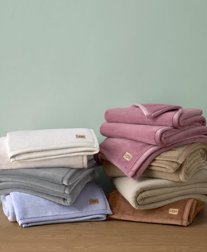 UGG Coco Plush Throw Blanket – Cozy Soft Fleece Blanket for Couch, Bed or Chair, Housewarming Gift for Women, Bedroom or Living Room Decor, Lightweight Bedding, 50" x 70" (Dusty Orchid, Throw)