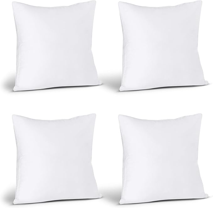 Utopia Bedding Throw Pillows Insert (Pack of 4, White) - 28 x 28 Inches Bed and Couch Pillows - Indoor Decorative Pillow