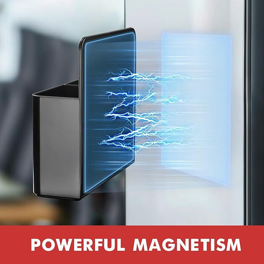 BEYGORM 2 Pack Plastic Magnetic Pen Holder for Refrigerator, Dry Erase Marker Holder for Whiteboard,Magnet School Locker Organizer Accessories, Pencil Cup, Pen Caddy, Classroom Organization(Black)