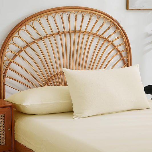 Linen Pillow Case Set of 2, 100% Natural Linen Pillowcase Breathable Soft Envelope Pillow Cover Luxury Hotel Quality Bedding for Home Bedroom