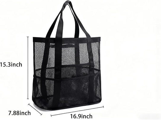 SHUCHUANG Mesh Shower Caddy Portable, Upgrade Deeper 8 Pockets Shower Bag Basket Tote for College Dorm Room Toiletry,Quick Dry Hanging Shower Bag - Travel Essentials