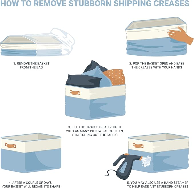 OrganiHaus Large Fabric Storage Baskets for Shelves 3 Pack, 15x11in Closet Storage Bins for Shelves, Canvas Baskets for Organizing, Linen Closet Organizers, Cloth Basket, Gray/Black