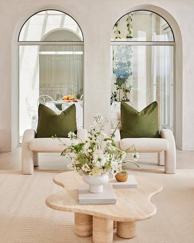 Bed Threads - Linen Pillowcases - 100% French Flax Linen - Luxury & Eco-Friendly - Breathable, Natural & Soft - Envelope Opening - Machine Washable - European Size - 26” x 26” - Set of 2 - Olive