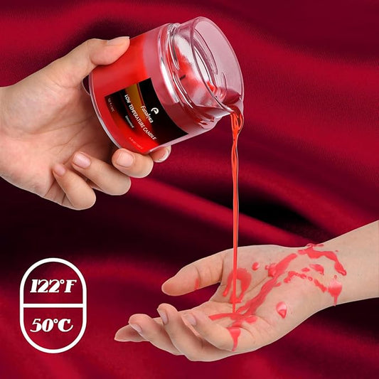 Low Temperature Candles, Low Heat, Body Safe Candle, Wax for Play, Unscented, 122°F, 6.35 OZ - FANALOKA (Red)
