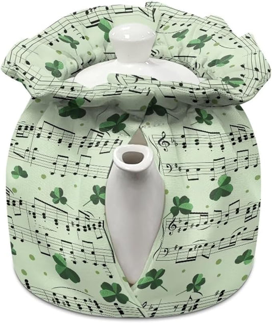 Generic St Patrick's Clover Tea Cosy Tea Pot Cover Insulated Kettle Cover Keep Coffee Warmer Decorative Accessories for Home Kitchen Dining Table Coffee Table Sweet Holiday Modern