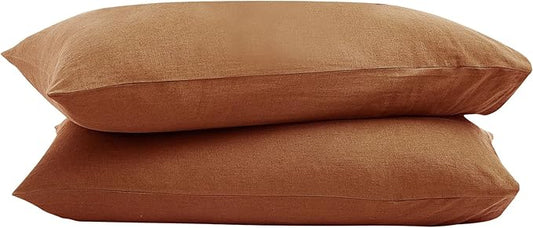 100% French Linen Pillowcase Set of 2, Breathable Envelope Closure Soft Linen Pillow Cover,Soft Luxury Hotel & Home Use, Gift
