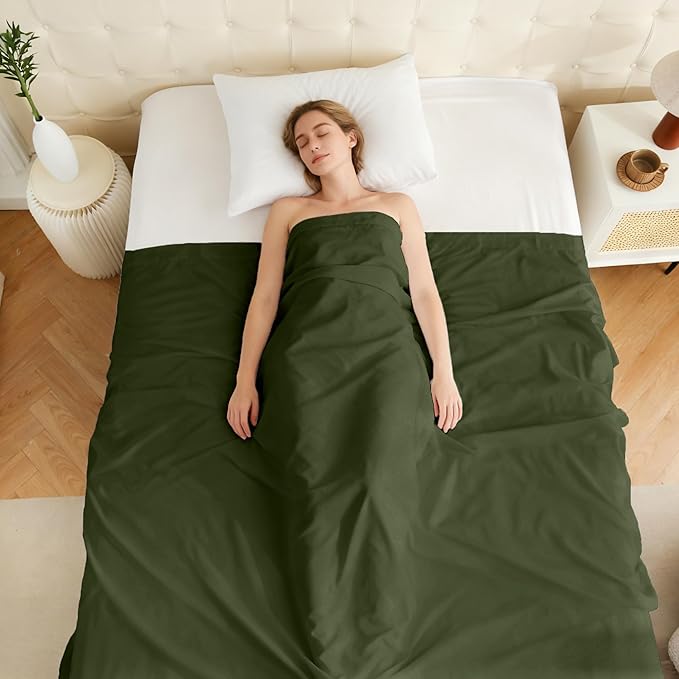 Full Flat Sheet Only, 1 Pack Top Bed Sheets, Soft Breathable Brushed Microfiber Color-Coded Label Threads, (81"x96",Olive Green)