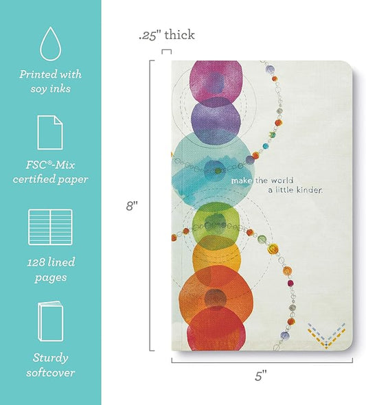 Compendium Softcover Journal - Make the World a Little Kinder. – A Write Now Journal with 128 Lined Pages, 5″W x 8″H