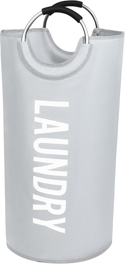 Miss Promation 90L Large Laundry Basket,Collapsible Laundry Basket Easy Storage,Waterproof Laundry Hamper,Clothes Hamper Stands Up Well (Grey, M)