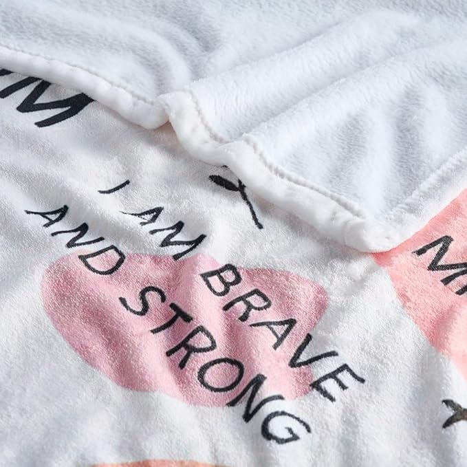 New Mom Gift Blanket 50x60 Inch – Soft Cozy Throw with Inspirational Words, Postpartum Gifts for New Mothers, Mother’s Day Birthday