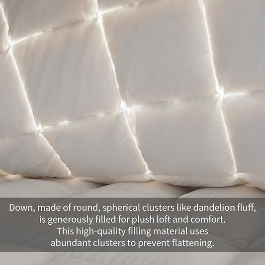 SAPHREAS Down Feathers Comforter Twin Size, All Season Duvet Insert twin, Luxury Lightweight Bedding Comforters with 8 Corner Loops, White 68x90"