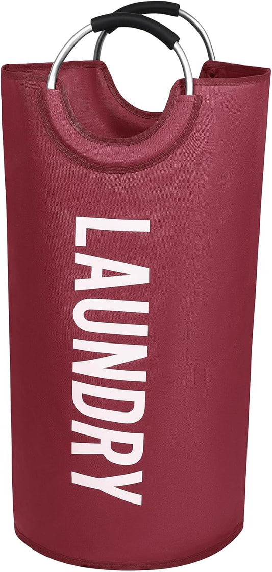 Miss Promation 90L Large Laundry Basket,Collapsible Laundry Basket Easy Storage,Waterproof Laundry Hamper,Clothes Hamper Stands Up Well (Red, M)