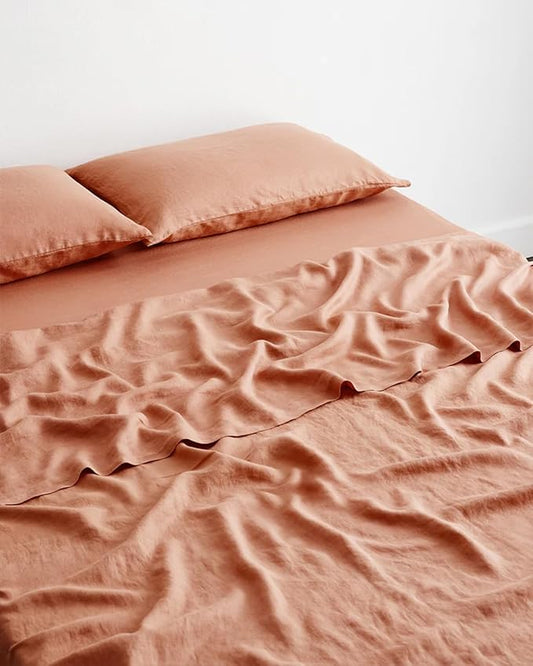 Bed Threads - Linen Pillowcases - 100% French Flax Linen - Luxury & Eco-Friendly - Breathable, Natural & Soft - Envelope Opening - Machine Washable - King Size - 40” x 20” - Set of 2 - Hazelnut