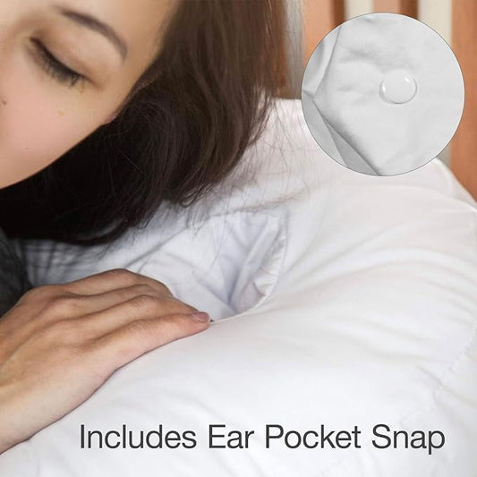 DMI Protective Pillowcase for The Side Sleeper Pillow, Extends Product Life of Pillow, Protects Against Moisture & Stains, Zipper & Snap Enclosure, FSA & HSA Eligible, White