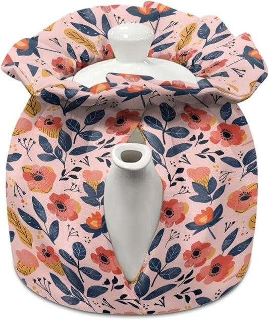 Sweet Rosebud Tea Pot Cozies Insulated Teapot Cover Keep Teapot Coffee Pot Warm Easy to Install and Washable Home Kitchen Decoration Pretty Gift Personalized Design