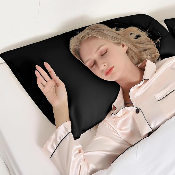 HIMOON Bed Pillows for Sleeping 4 Pack,King Size Cooling Pillows Set of 4,Top-end Microfiber Cover for Side Stomach Back Sleepers(Black)