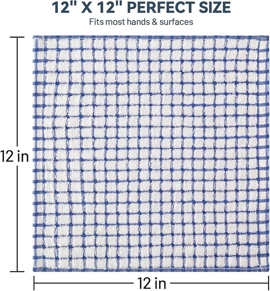 Egles 8 Packs Kitchen Dishcloths 12x12 Inches 100% Cotton Kitchen Dish Cloths for Washing Dishes Scrubbing Wash Cloths Dish Towels Sets (Mix Color)