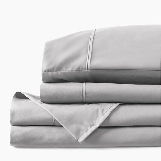 PeachSkinSheets Brushed Silver Sheet Set - 1500tc Level of Softness - Extra Soft Cooling Sheets for Hot Sleepers and Night Sweats - Queen Size