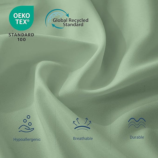 Bulk Twin Flat Sheets Only, 6 Pack Quick Sort Top Bed Sheet, Color-Coded Label Threads, Wrinkle-Free Shrinkage Durable Microfiber Hotel Motel Airb&bs Essentials for Hosts (66"x96",Sage Green)