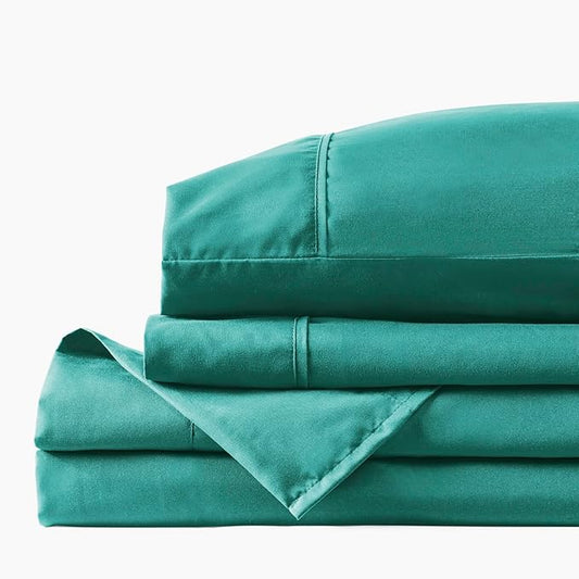 PeachSkinSheets The Real Teal Sheet Set - 1500tc Level of Softness - Extra Soft Cooling Sheets for Hot Sleepers and Night Sweats - Full