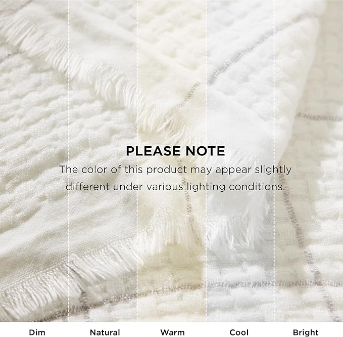 Bedsure Cream Throw Blanket for Bed - White Decorative Woven Throw Gifts with Tassels, Soft and Lightweight Farmhouse Blankets for Couch and Sofa, 50x60 Inches