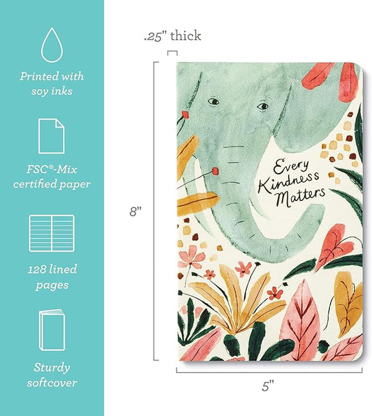 Compendium Softcover Journal - Every Kindness Matters – A Write Now Journal with 128 Lined Pages, 5″W x 8″H