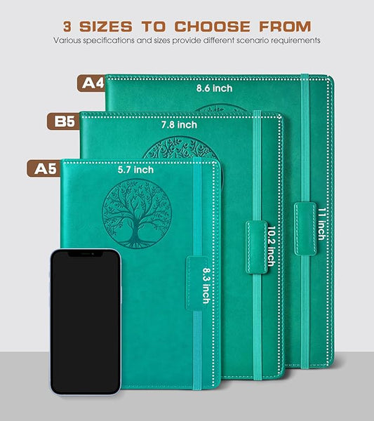 Lined Journal Notebook for Women Men,256 Pages A4 Large Hardcover Leather Journals for Writing,Travel,Business,Work,School,College Ruled Notebooks for Note Taking,Diary Notepad 8.6"×11" (Blue)