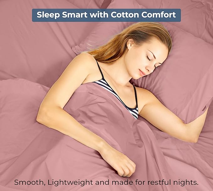 Royale Linens 100% Organic Cotton Queen Flat Sheet Only - Super Soft - Percale Top Sheets - Queen Flat Sheet Sold Separately - Breathable, Cool & Crisp Pink Sheets Only (90" x 102", Pink)