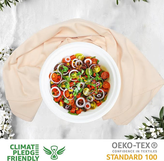 Urban Villa Kitchen Towels 100% Cotton Dish Towels for Kitchen(Set of 6)20”x30” Dish Cloths Highly Absorbent Kitchen Linen Set with Hanging Loop Perfect for Drying Dishes Cleaning Hand Towels – Beige