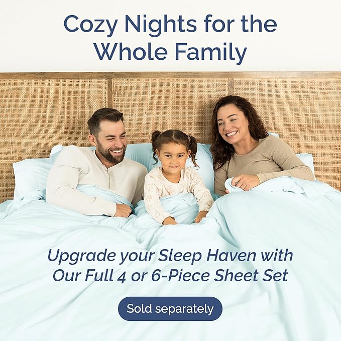 Cal King Size Flat Sheet - Hotel Quality Top Flat Bed Sheet Only - Ultra-Soft, Breathable & Cooling - Fade & Wrinkle Free - Easy-Care, Stain & Shrink Resistant Bedding - Easy-Fit & Oeko-Tex - Ice Blue