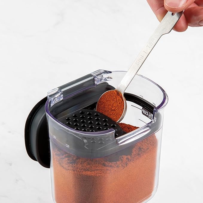 ProKeeper+ Airtight Food Storage Container Set – Clear Plastic Flour and Sugar Canister Set with Magnetic Accessories for Kitchen Organization (Black, 13-Piece)