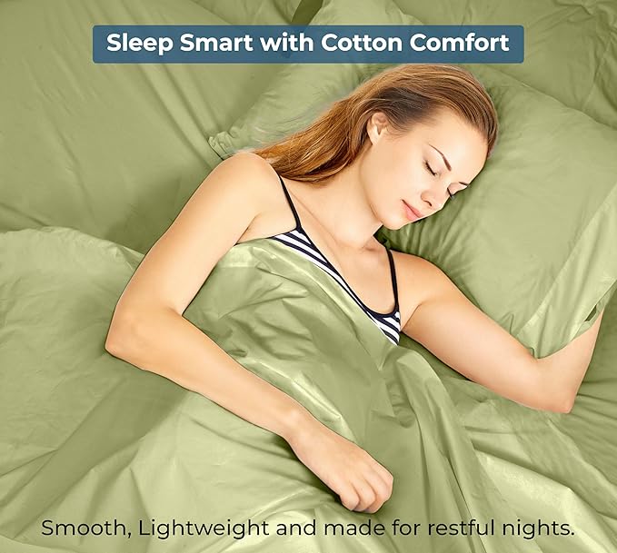 Royale Linens 100% Organic Cotton Full Flat Sheet Only - Super Soft - Percale Top Sheets - Full Flat Sheet Sold Separately - Breathable, Cool & Crisp Sage Green Sheets Only (81" x 96", Sage Green)