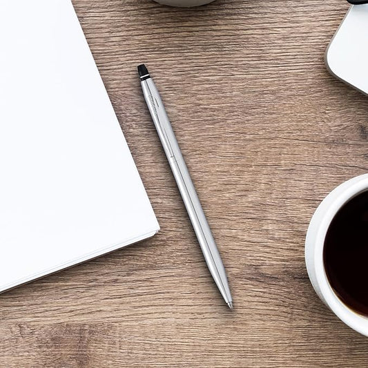 Cross Click Refillable Ballpoint Pen Presented in a Everyday Gift Box - Medium Point, Black Ink, Chrome