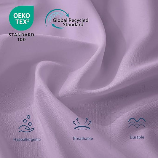 Bulk Full Flat Sheets Only, 6 Pack Quick Sort Top Bed Sheet, Color-Coded Label Threads, Wrinkle-Free Shrinkage Durable Microfiber Hotel Motel Airb&bs Essentials for Hosts (81"x96",Lavender)