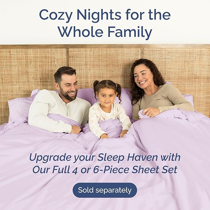 King Size Flat Sheet - Hotel Quality Top Flat Bed Sheet Only - Ultra-Soft, Comfy, Breathable & Cooling - Fade & Wrinkle Free - Easy-Care, Stain & Shrink Resistant Bedding - Oeko-Tex - Light Lavender