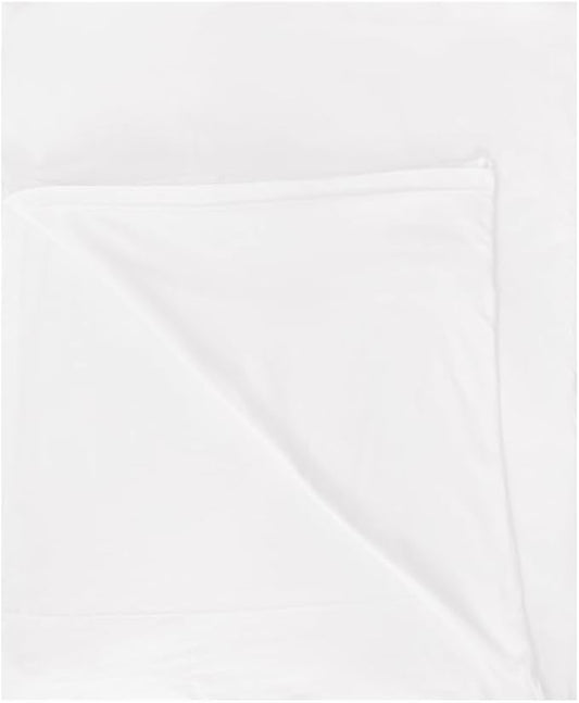 100% Cotton Flat Top Sheet Only - T-Shirt Fabric Jersey Knit - Extra Soft - Wrinkle Free - Machine Washable - Easy Fit - Breathable - Comfy (White, Full)